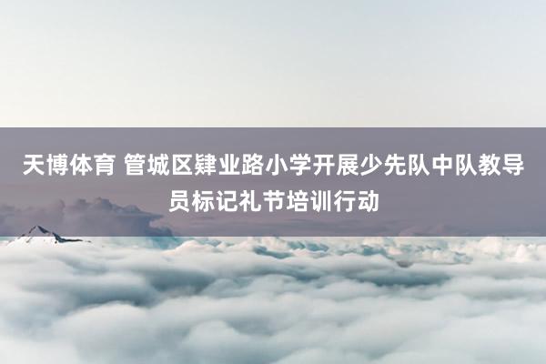 天博体育 管城区肄业路小学开展少先队中队教导员标记礼节培训行动