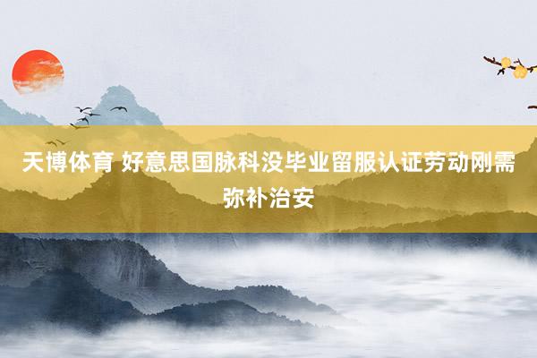 天博体育 好意思国脉科没毕业留服认证劳动刚需弥补治安